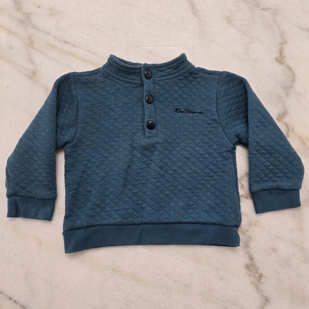Ben Sherman 3 Pcs Set Quilted Sweatshirt‎ 2T Boys Teal Burnt Orange Navy Blue
